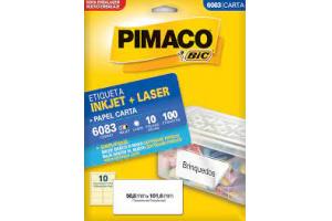 ETIQUETA INKJET E LASER 6083 C/10 ETIQ FLS PIMACO PCT 10 FLS 