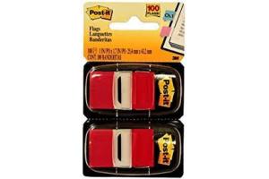 MARCADOR DE PAGINA BANDERITAS 25 X 43MM POST-IT VERMELHO 3M CARTELA 100 FLS