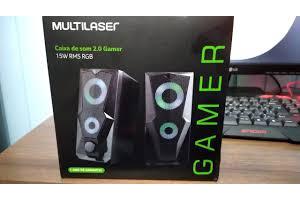 CAIXA DE SOM 15W RMS LED RGB 2.0 GAMER SP330 MULTILASER UND