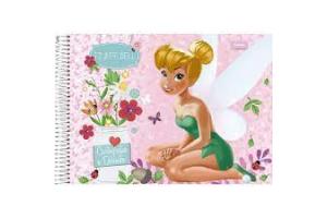 CADERNO DE DESENHO COM ESPIRAL 339270 TINKER BELL ( 96 FOLHAS ) UND - FORONI