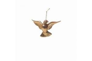 ENFEITE ANTIQUE PASSARINHO FOLHA ANJO PENDURAR CROMUS UND