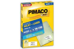 ETIQUETA P/ INK JET E LASER A-4 355 BRANCA PIMACO CX 100 FLS 