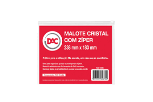 PASTA MALOTE CRISTAL C/ZIPER 240MM X 183MM 1006 DAC UND 