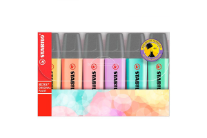 KIT MARCA TEXTO BOSS PASTEL 70/6-2 ( 06 CORES ) - STABILO