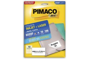 ETIQUETA INKJET E LASER 46,56 MM X 77,79 MM 8099F C/10 ETIQ FLS PIMACO PCT 10 FLS