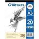 BLOCO DESENHO A3 CANSON C/20FLS BRANCO ROMITEC UND                