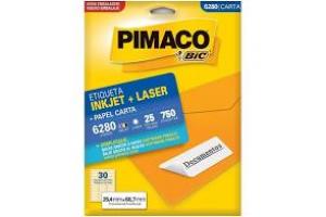 ETIQUETA INKJET E LASER 25,4 MM X 66,7 MM 6280 C/30 ETIQ FLS PIMACO PCT 25 FLS