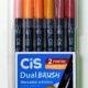 MARCADOR DUAL BRUSH PEN DUAL BRUSH 6 TONS DE PELE CIS CARTELA C/ 06 UNDS