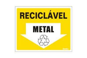 PLACA ADESIVA PLAST. 15 X 20 220BQ LIXO RECICLAVEL METAL SINALIZE UND
