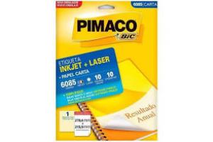 ETIQUETA INKJET E LASER 279,4 MM X 215,9 MM 6085 PIMACO PCT 10 FLS