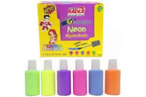 TINTA GUACHE 15 ML NEON CORES RADEX CX 06 UND