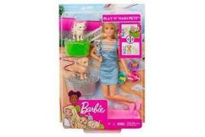 BARBIE BRINCAR E LAVAR PETS FXH11 MATTEL UND 