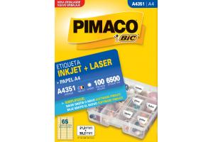 Etiqueta Inkjet e laser A4 351 Pimaco pacote 100 folhas