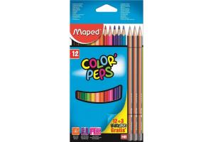 Lápis de cor GDE com 12cores Color Pepes +3 lápis grátis Maped unid.