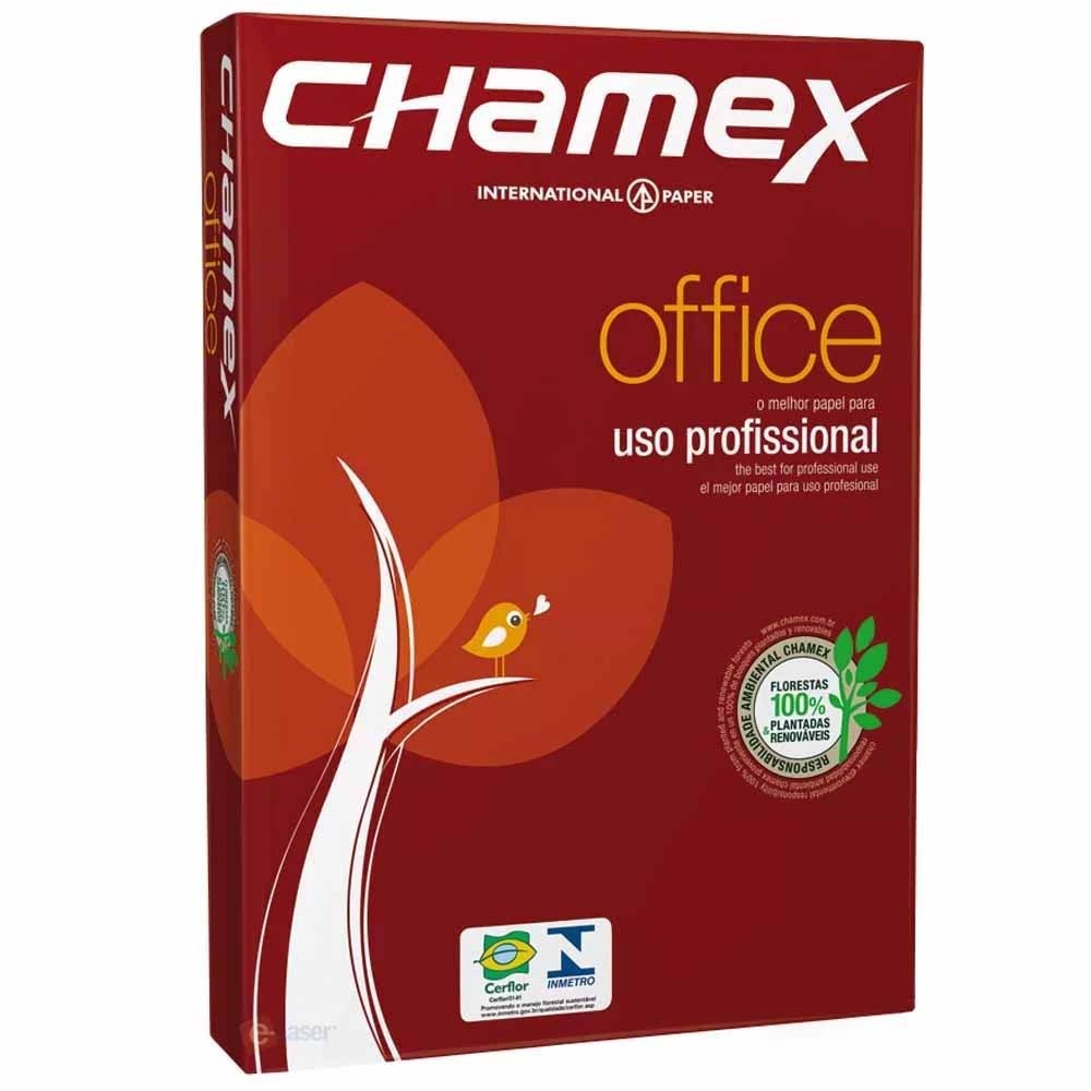 Papel sulfite Carta Office 75g 216x279 com 500 folhas Chamex unid.